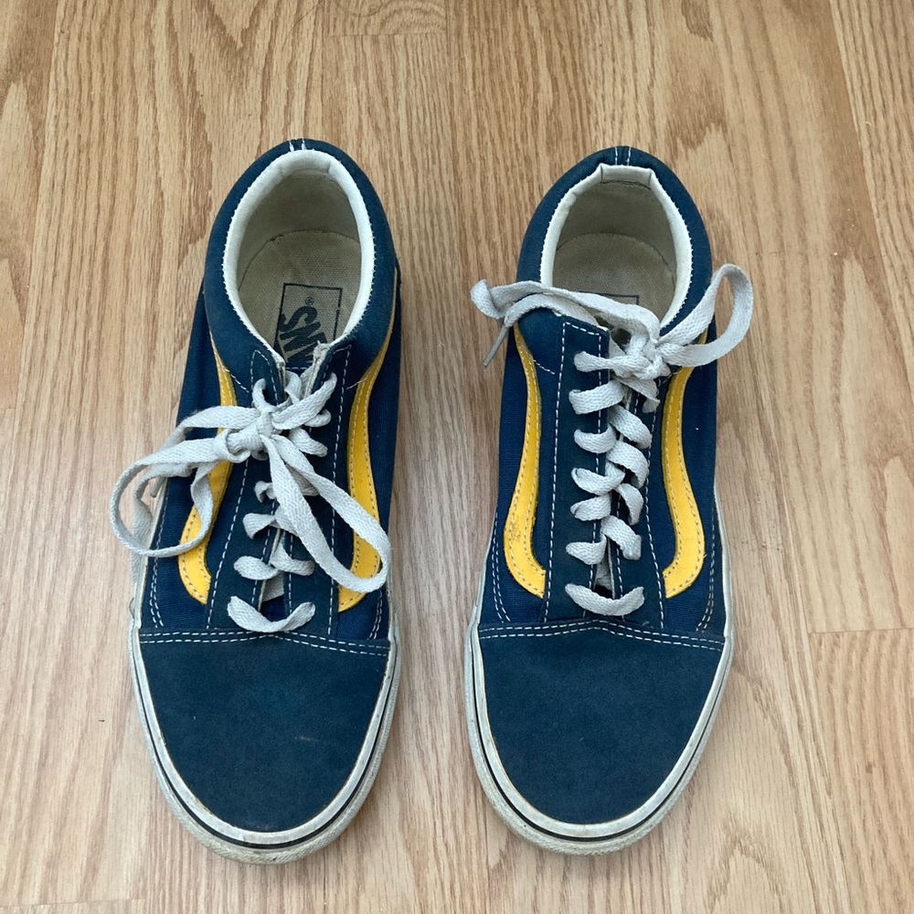 Vans Classic Blue and Yellow suede shoes